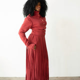 Stacy High Neck Long Sleeve Track Jacket in Red