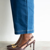 Goldie Slingback Pumps in Brown and Gold