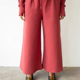 Stacy Cropped Track Pants in Red