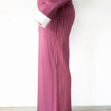 Ade Long Maxi Skirt in Maroon Pinstripe