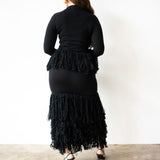 Wura Knit Tassel Maxi Skirt in Black