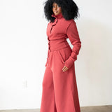 Stacy Cropped Track Pants in Red
