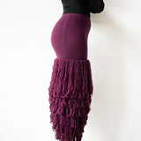 Wura Knit Tassel Maxi Skirt in Plum
