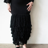 Wura Knit Tassel Maxi Skirt in Black