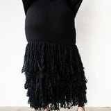 Wura Knit Tassel Maxi Skirt in Black