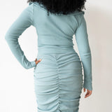Tolu Long Sleeve Ribbed Top in Ice Blue