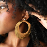 Layo Gold Foil Statement Hoop Earrings
