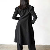 Amaya Power Suit Long Blazer in Black