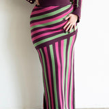 Asha Striped Knit Maxi Skirt