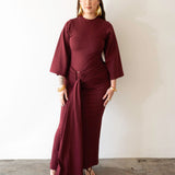 The Perfect Elevated T-Shirt Dress in Maroon