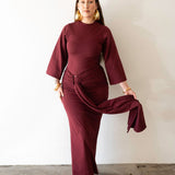 The Perfect Elevated T-Shirt Dress in Maroon