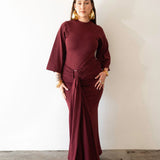 The Perfect Elevated T-Shirt Dress in Maroon