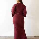 The Perfect Elevated T-Shirt Dress in Maroon