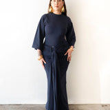 The Perfect Elevated T-Shirt Dress in Navy Blue