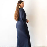 The Perfect Elevated T-Shirt Dress in Navy Blue