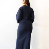 The Perfect Elevated T-Shirt Dress in Navy Blue