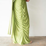 Luvie Long Sleeve Maxi Dress with Scarf in Apple Green