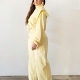 Uniq High Waisted Corset Barrel Pants in Butter Yellow