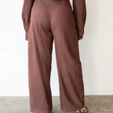 Statement High Waist Corset Barrel Jeans in Maroon