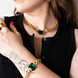 Greenie Cuban Link Gold Bracelet
