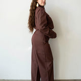 Statement High Waist Corset Barrel Jeans in Maroon