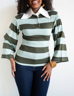 Onila Rugby Polo Top in Green