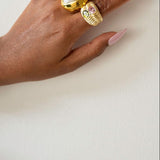 Duo Gold and Stone Ring