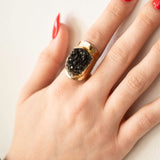 Zubie Gemstone Ring Black