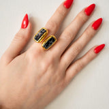 Fola Gold & Black Stone Ring