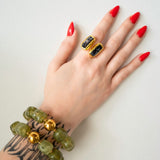 Fola Gold & Black Stone Ring