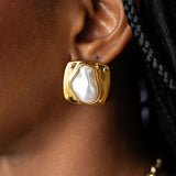 Ghalia Golden Pearl Studs