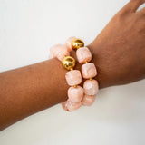 Amira Acrylic Bead Stretch Bracelet (Set of 2) Chic Pink