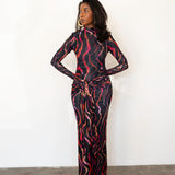 Viv Long Sleeve Mesh Dress in Lily