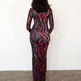 Viv Long Sleeve Mesh Dress in Lily