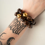 Amira Acrylic Bead Stretch Bracelet (Set of 2) Dark Brown