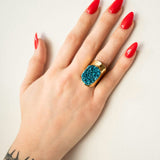 Zubie Gemstone Ring Ocean Blue