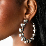 Ama Sleek Ball Hoop Earrings Silver