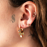 Kemi Gem Charm Hoop Earrings
