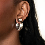 Amani Chunky Ball Hoops Silver
