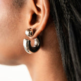 Amani Chunky Ball Hoops Silver