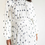 Mali Long Sleeve Bubble Cropped Top and Bubble Skirt Set in Polka Dot