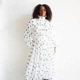 Mali Long Sleeve Bubble Cropped Top and Bubble Skirt Set in Polka Dot