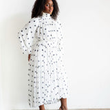 Mali Long Sleeve Bubble Cropped Top and Bubble Skirt Set in Polka Dot