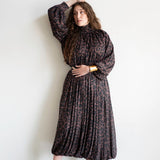 Mali Long Sleeve Bubble Cropped Top and Bubble Skirt Set in Leopard