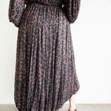 Mali Long Sleeve Bubble Cropped Top and Bubble Skirt Set in Leopard