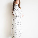 Mali Long Sleeve Bubble Cropped Top and Bubble Skirt Set in Polka Dot