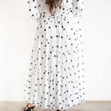Mali Long Sleeve Bubble Cropped Top and Bubble Skirt Set in Polka Dot