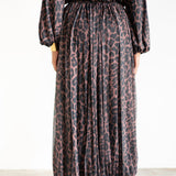 Mali Long Sleeve Bubble Cropped Top and Bubble Skirt Set in Leopard
