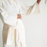 Inayah Exaggerated Collar Polo Shirt Ivory