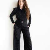Damu High Waisted Corset Pants With Gold Beads